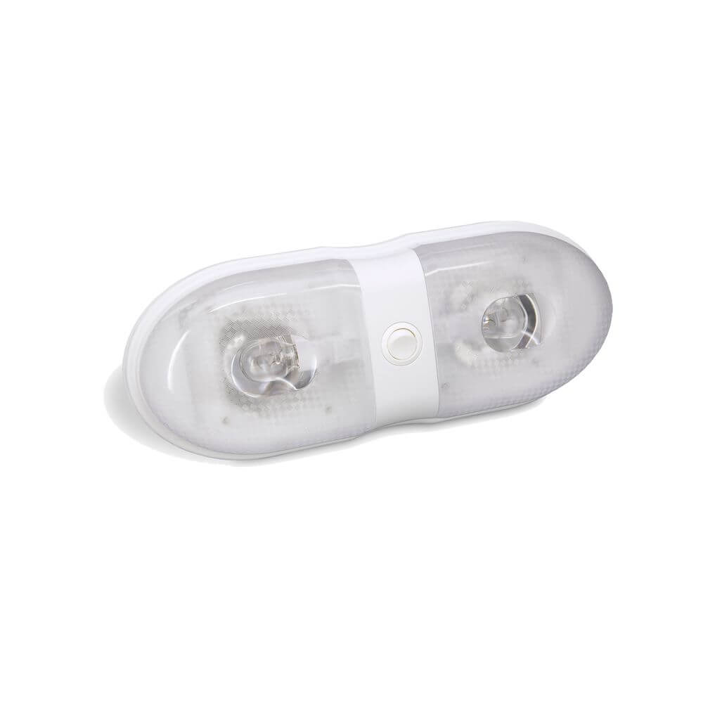 Bargman 30-76-223 - Éclairage intérieur n° 76 double avec lentille et interrupteur Blanc