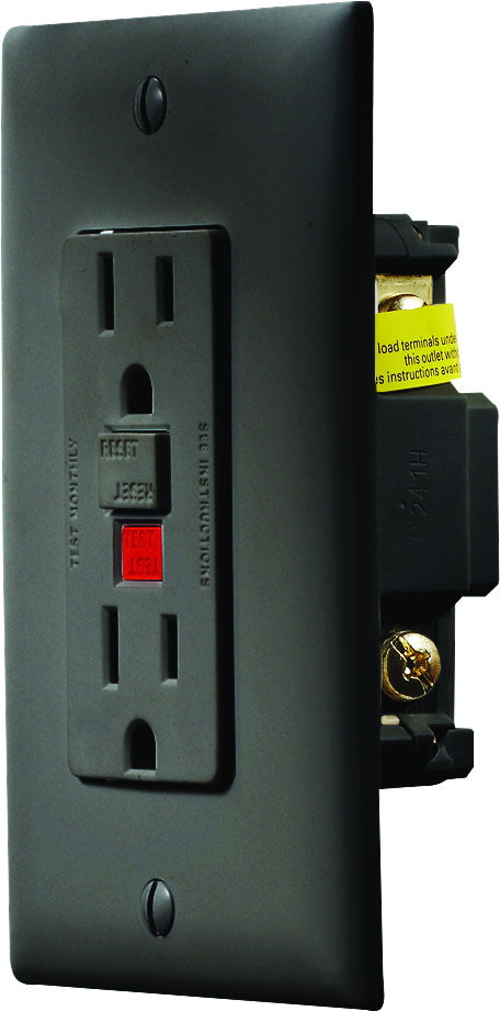 Prise Double intérieur 120 V GFCI Noir