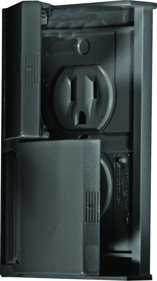 Prise Double 120 V extérieure, Étanche Noir