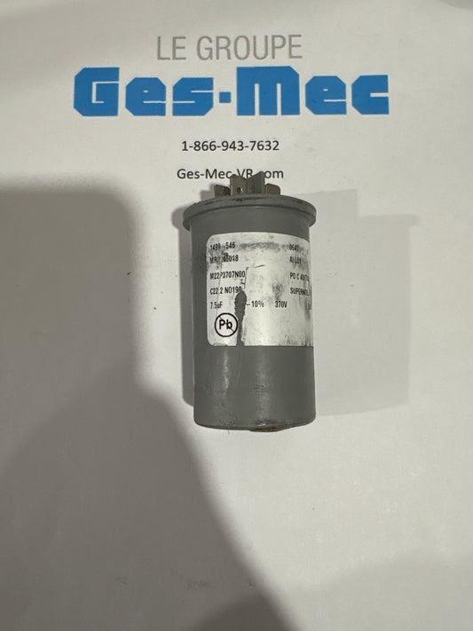 (Usagé) Condensateur de marche 7.5 MDF, 370 V pour fan Climatiseur