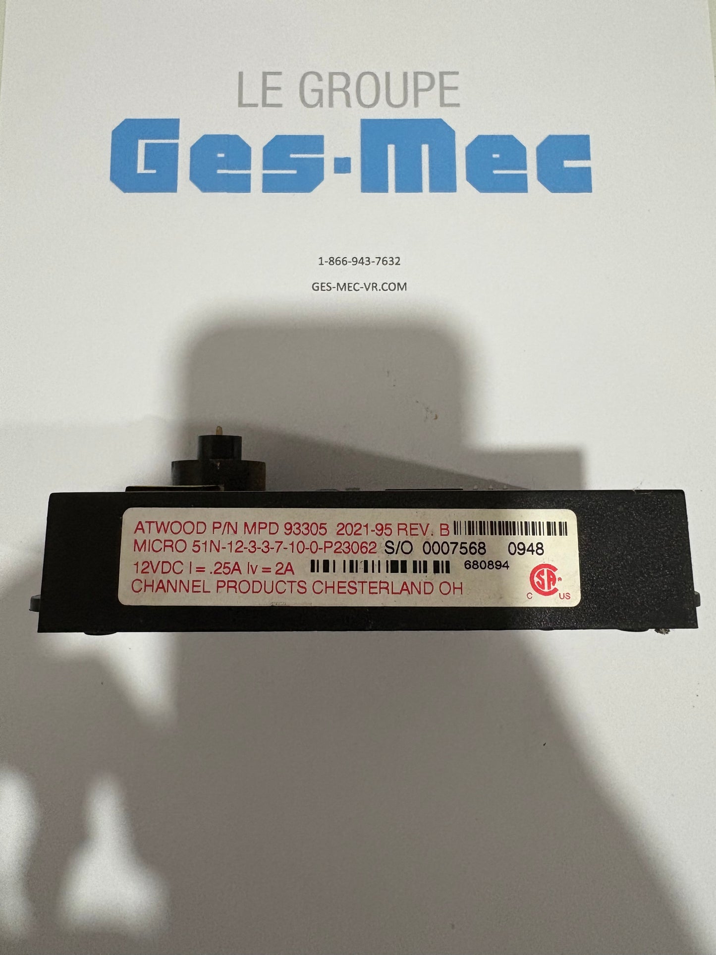 (usagé) Carte de commande de chauffe-eau pour systeme Atwood 91226, 91365, 93305, 93851, AT93851